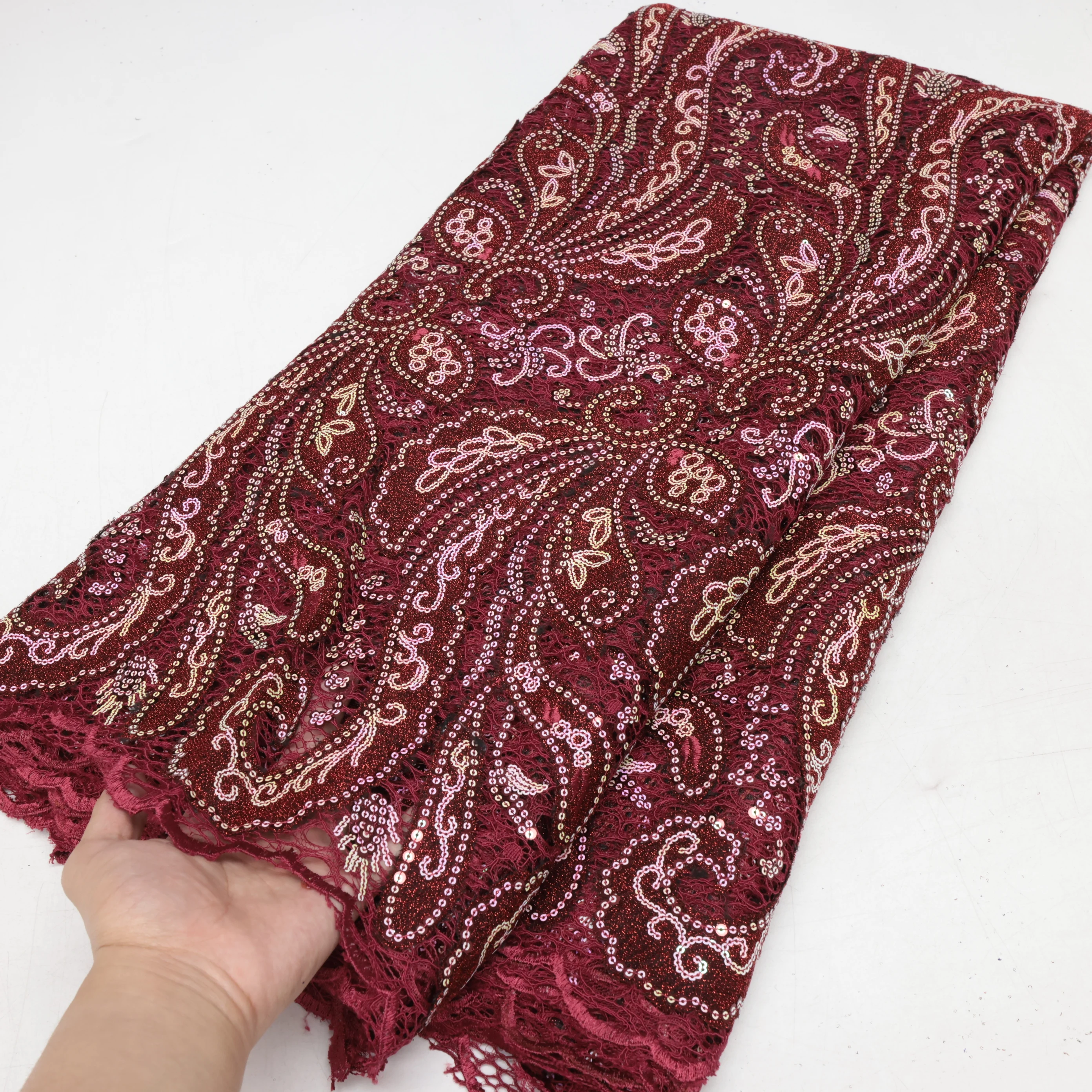 

Velvet Lace Nigerian African Sequins Lace Fabrics 2024 High Quality Lace Material French Tulle Lace Fabric Dress Sewing