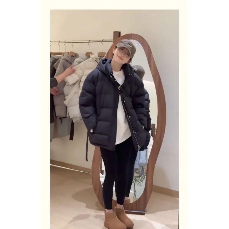 

Зима 2024, новое корейское модное длинное хлопковое пальто све, женское повседневное свободное теплое пальто