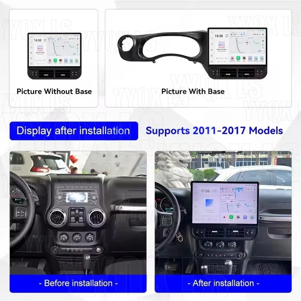 

2K Giant Screen For Jeep Wrangler 3 JK 2011-2017 Wireless Carplay Android 13 Multimedia Player GPS Navigation BT 4G DSP FM