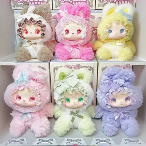 러블리 엠마 버니 알란스 시리즈 블라인드 박스 귀여운 애니메이션 피규어 가방 펜던트 장난감 장식 비닐 얼굴 인형 미스터리 박스 소녀 선물