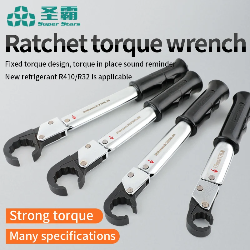 super star ratchet torque wrench st02l conjunto de ferramentas alta precisao chave aberta apark plug ar condicionado repair tool 01