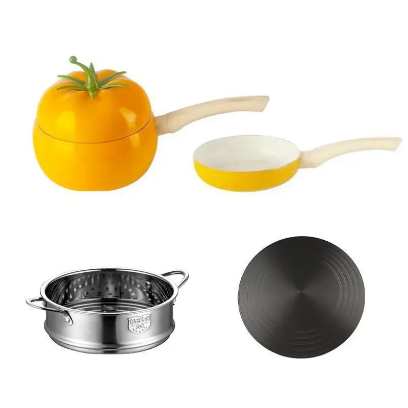 

LuxuryTomato Shape Utensils Set Kitchen Cookware Pans Cooking Cookware Sets Aluminum Alloy Pot Set