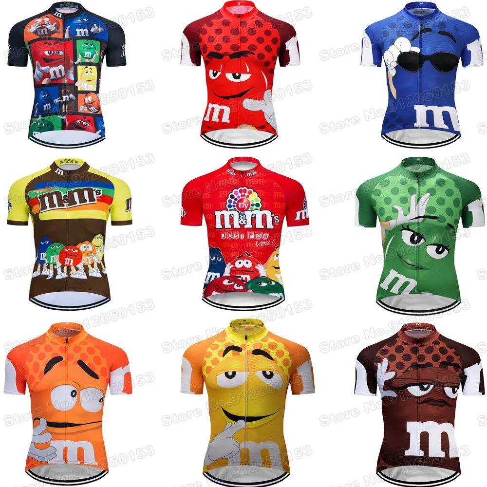 Funny Cartoon Cycling Jersey Short Sleeve Chocolate Bean Cycling Clothing Men Women Road Bike Shirts Bicycle Tops MTB Maillot