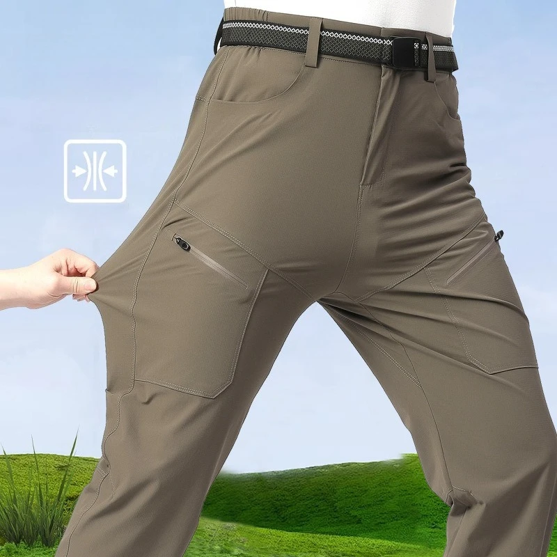 

Мужские рабочие брюки для улицы: водонепроницаемые, быстросохнущие, эластичные, четырехсторонние, дышащие, с несколькими карманами, идеально подходящие для пеших прогулок