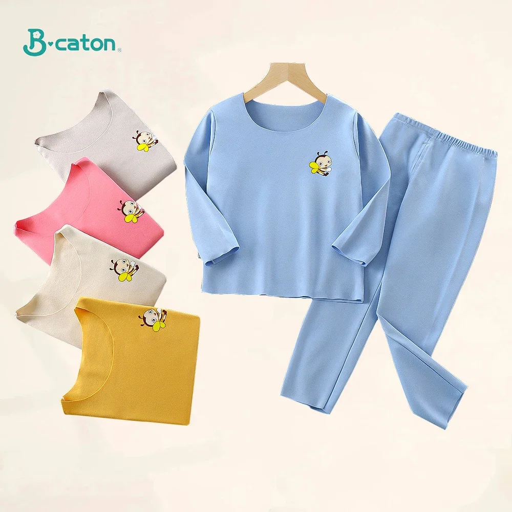 Children Autumn Winter Thermal Underwear Set Comfort Warm Children Pajamas Set Winter Sleepwear for Kids Boys Girls 1-8 Years