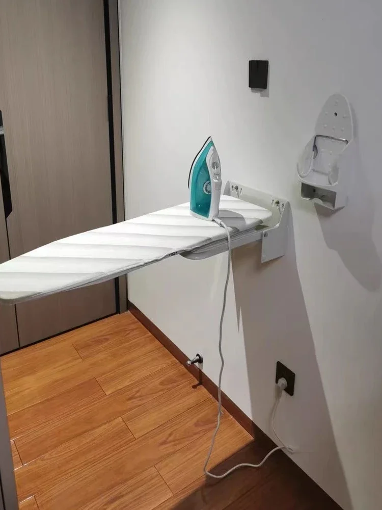 Wall mounted household folding wardrobe with concealed ironing board, electric iron rack, push-pull ironing, pure cotton