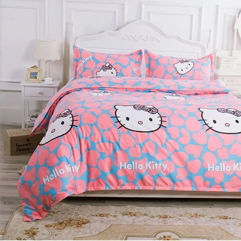 

Sanrio hello kitty Cartoon Cute Pillowcase Quilt Cover Student Dormitory Quilt Cover Girl Child Pillow case bedding bag