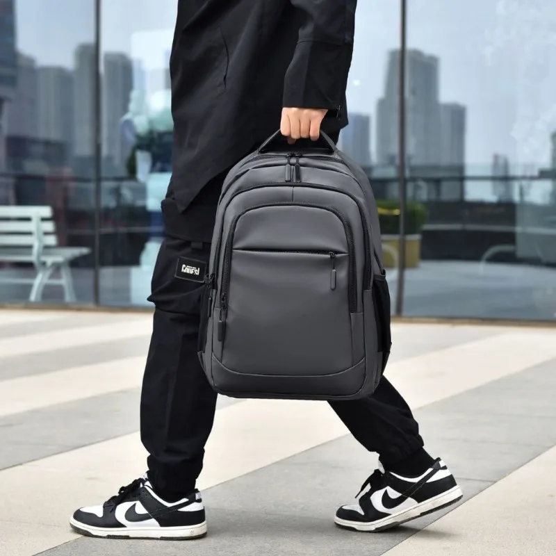 حقيبة ظهر رجال الأعمال العصرية الجديدة واسعة حقيبة كتف مزدوجة الراقية غشاء ركاب كمبيوتر محمول وحقيبة ظهر للسفر في الهواء الطلق