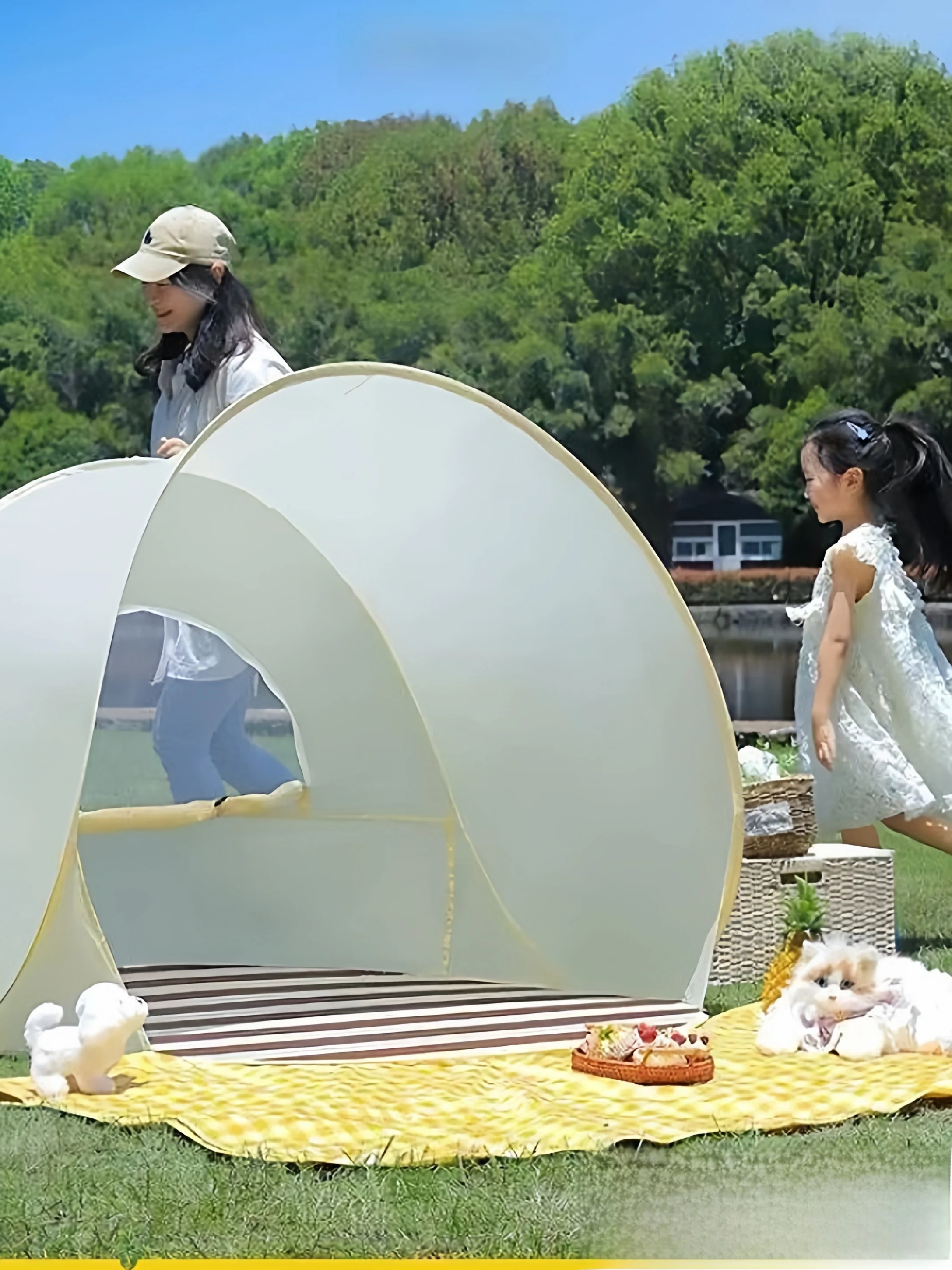 portable-outdoor-tent-one-touch-opening-and-closing-sun-protection-waterproof-picnic-shade-beach-tent-moisture-proof-no-insta