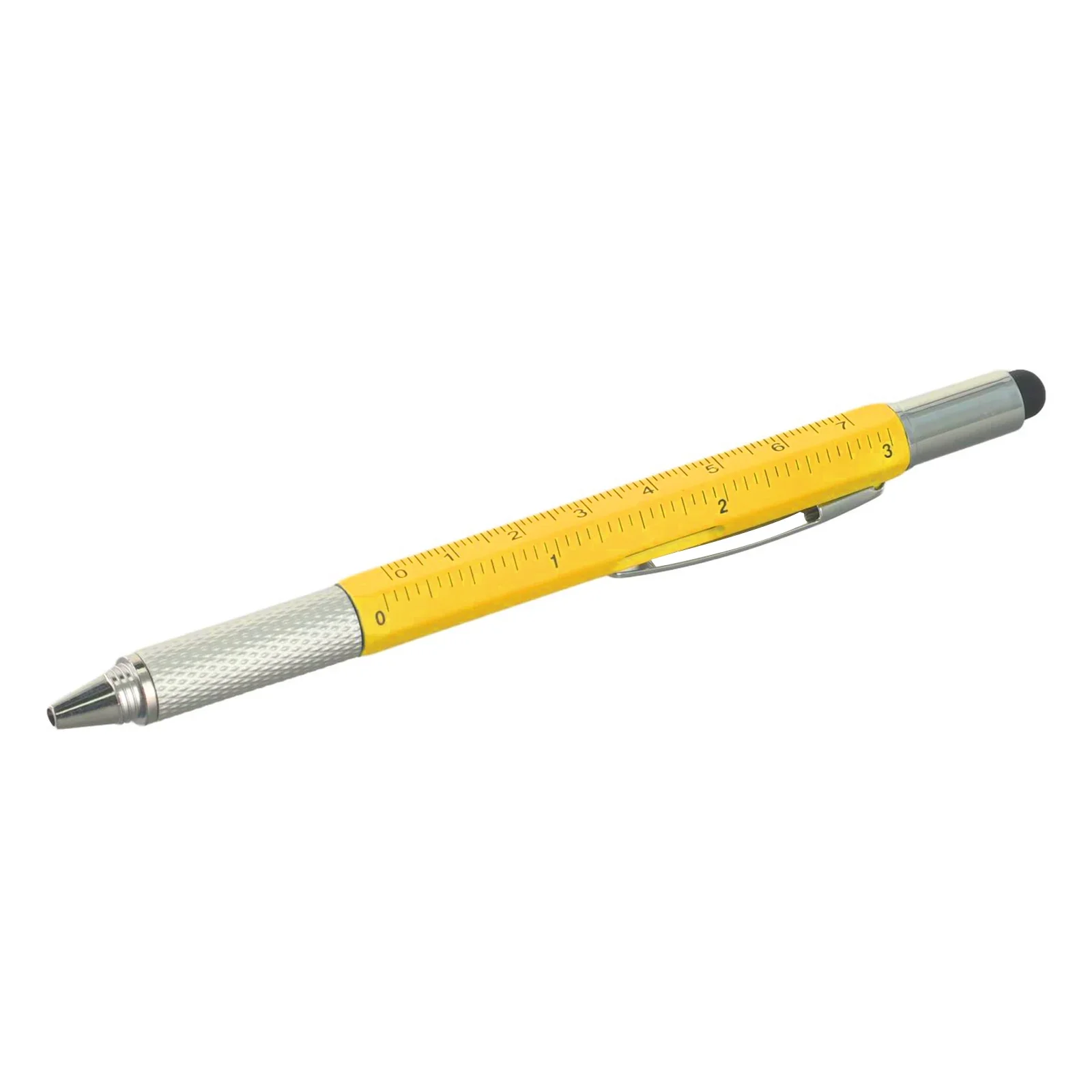 Multifunctional Tool Pen Construction Engineers Carpenters 14.91CM Ballpoint Pen Metal Level Scale Cm inch Ruler