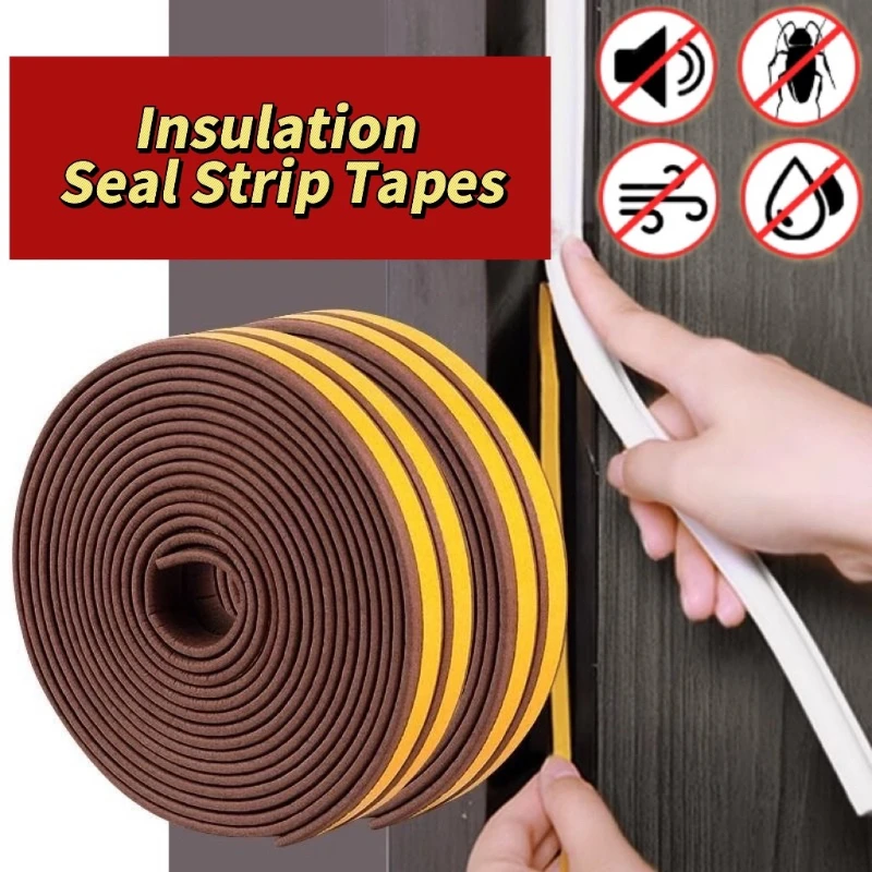 

5 м/10 м дверная уплотнительная лента, самоклеящаяся лента для сквозняков, защита от атмосферных воздействий, пылезащитная изоляция, шумоизоляционная резиновая уплотнительная лента