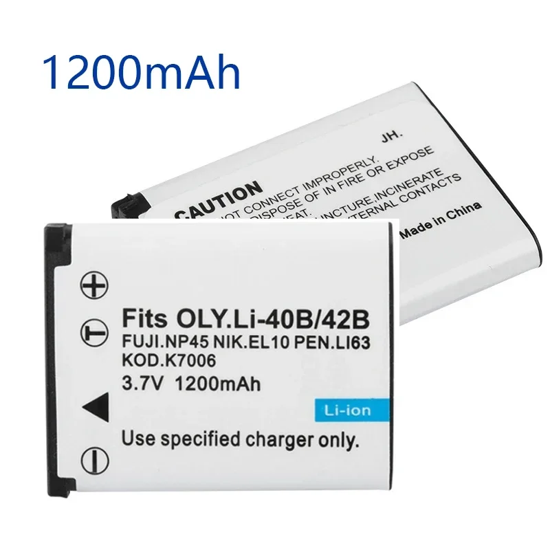 1200mAh Battery NP-80 NP-82 D-LI63 KLIC-7006 Li-42B EN-EL10 NP-45 Camera Battery Pack for Fujifilm Olympus Kodak Pentax Casio