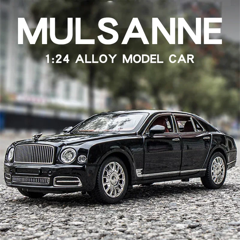 1/24 Bentley Mulsanne GT Alloy Model Car Collection Toy Diecast Metal Vehicle Simulation Sound & Light Toys For Children Gift