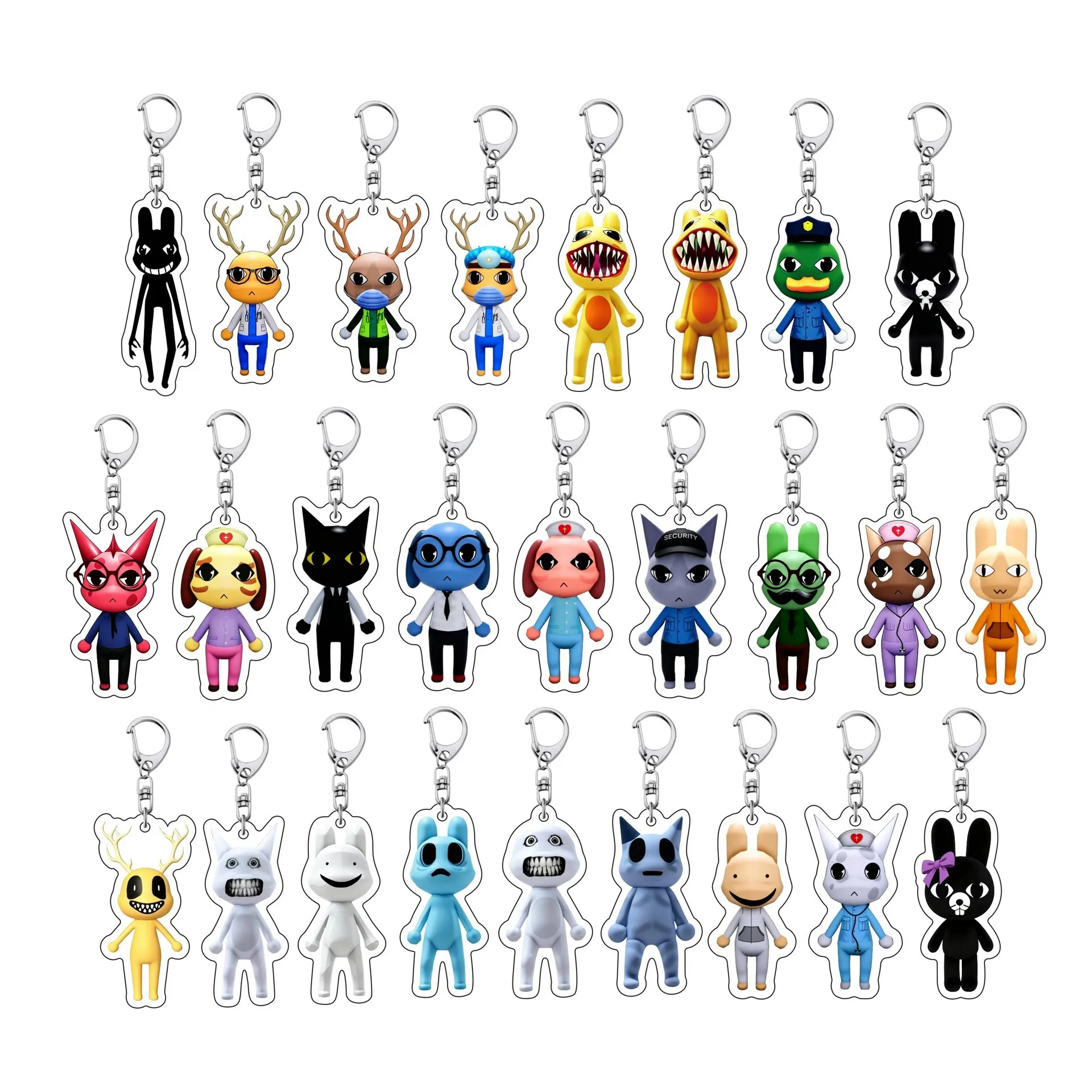 New Game Animal Hospital Keychains Accessories Bag Charm Secretary Head Nurse Secret Agent Intern Ratthew Keyrings Pendant Gift