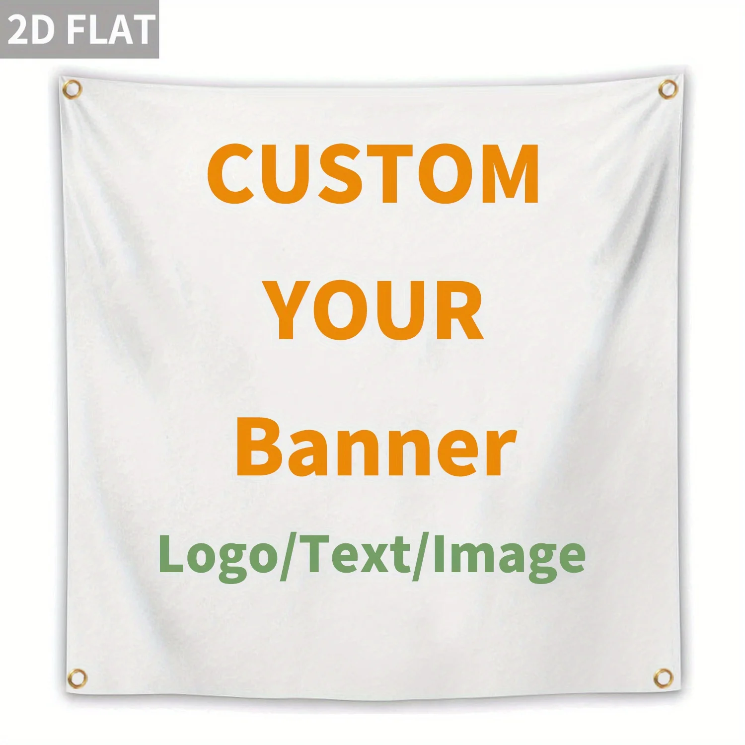 1pc Custom Hanging Polyester Square Tapestry Banner with 4 Corner Grommets- Custom with Your Image/Logo/ Text, Hanging Ornaments