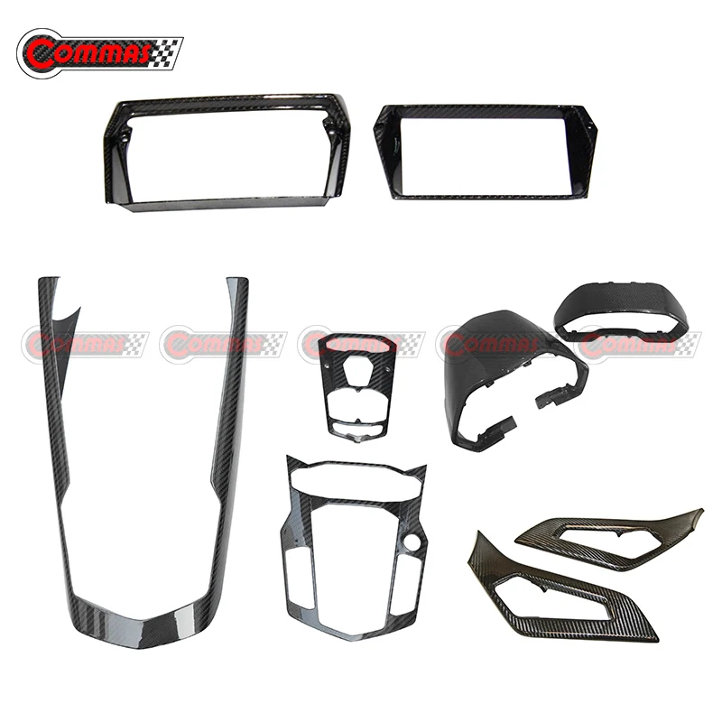 Tuta Interna Per Auto Per Lambor Aventador Lp700 Lp720 Lp750 Maniglia Per Porta In Carbonio A Secco Console Centrale Schermo Di Visualizzazione Finiture Per Strumenti-image