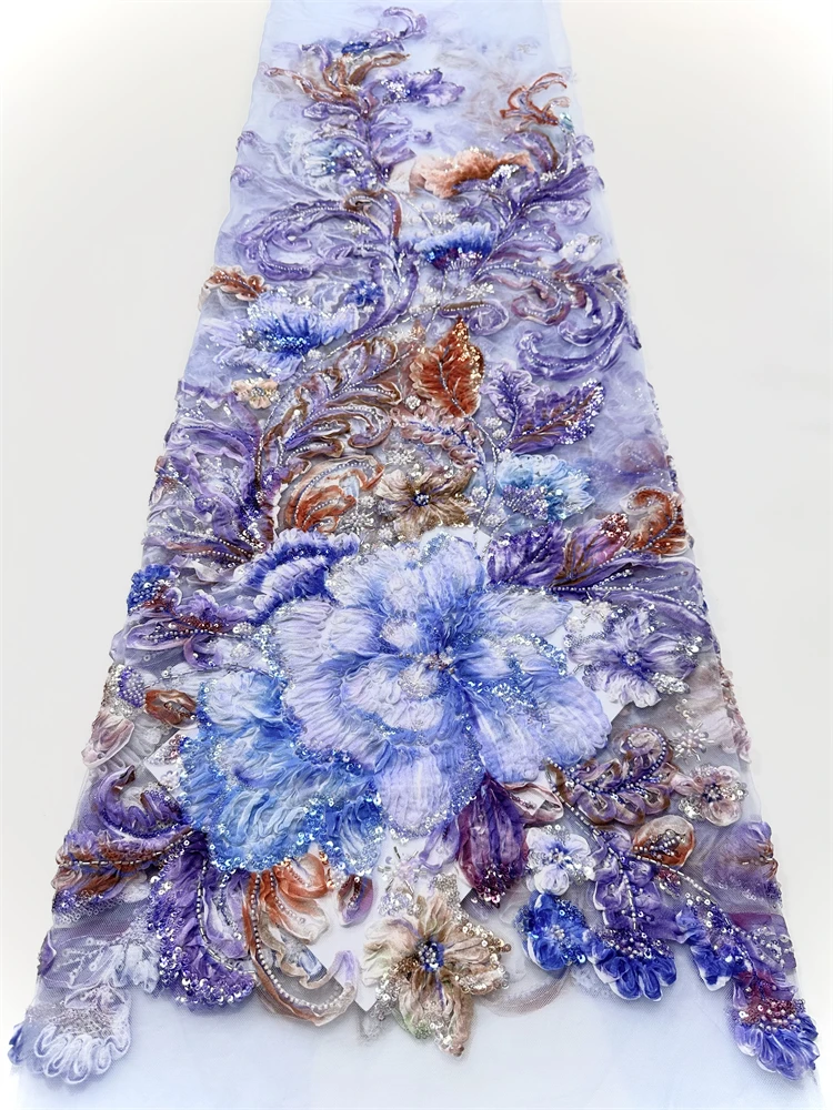 

2025 Luxury Sequins New Wedding Dress for Women Handmade beads Embroidery Net Lace with High Quality Fabric