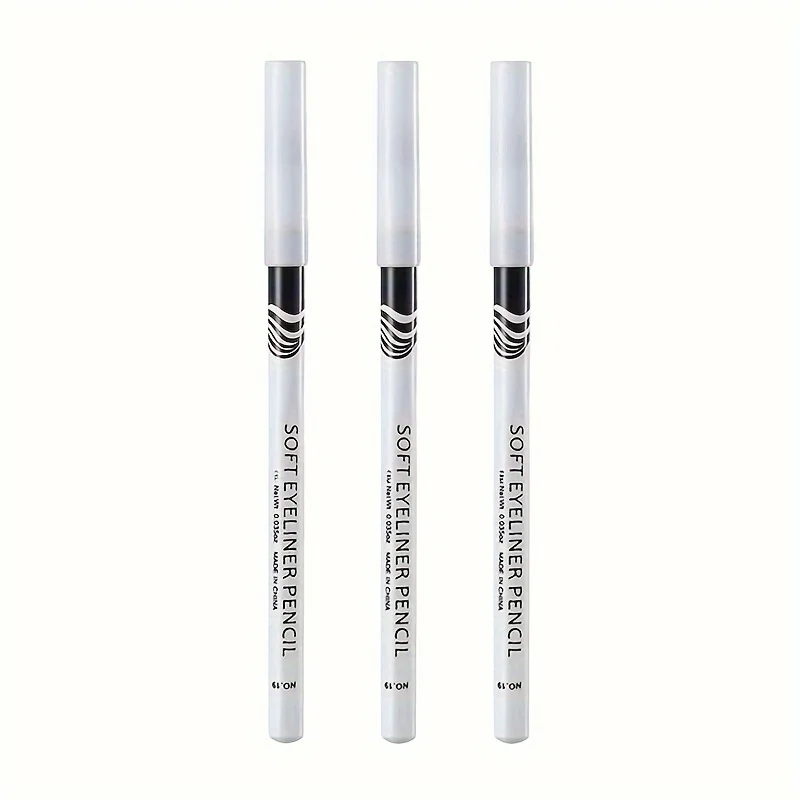 防水ホワイトアイライナー3本。 長持ちし、滑らかで、簡単に着用できます。 目元の美白剤。 音楽祭に最適