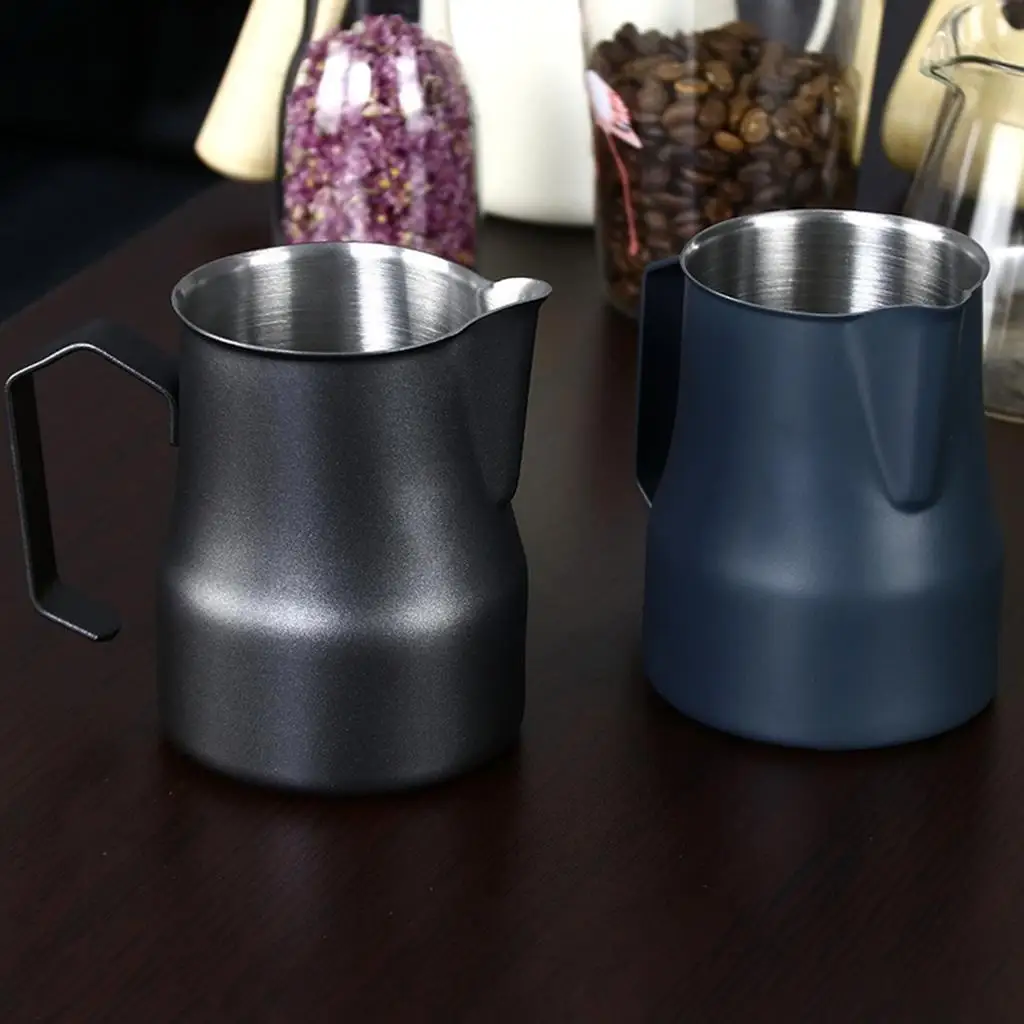 Coffee Milk Frothing Jug Milk Foamer Mugs Barista Steam Pitcher Frother Cup silver 350/500ml Without Logo