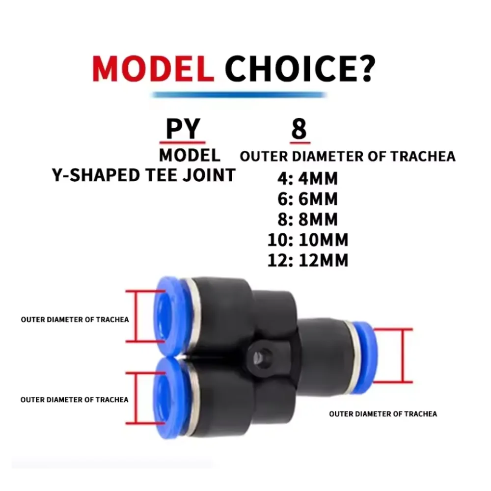5/10/20PCS Pneumatic joint, pipe connector, piping, air quick connector, water push-in hose fitting, 4mm, 6mm, 8mm, 10mm, 12mmPY