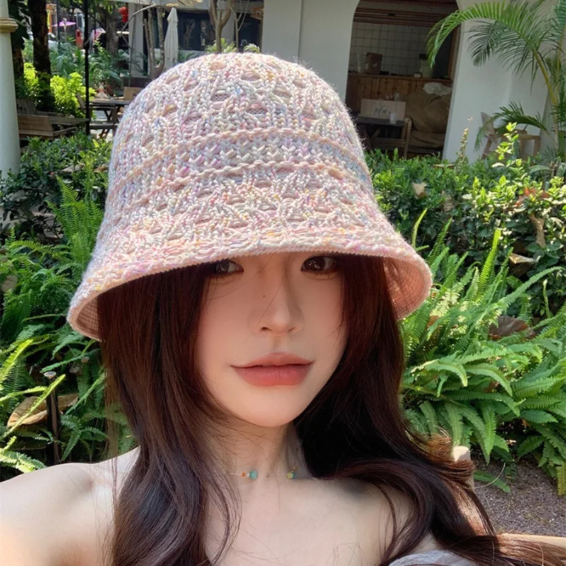 

Japanese Pastoral Style Hollow Bucket Hat Summer Thin Versatile Show Face Small Outdoor Travel Photo Sunscreen Women's Caps