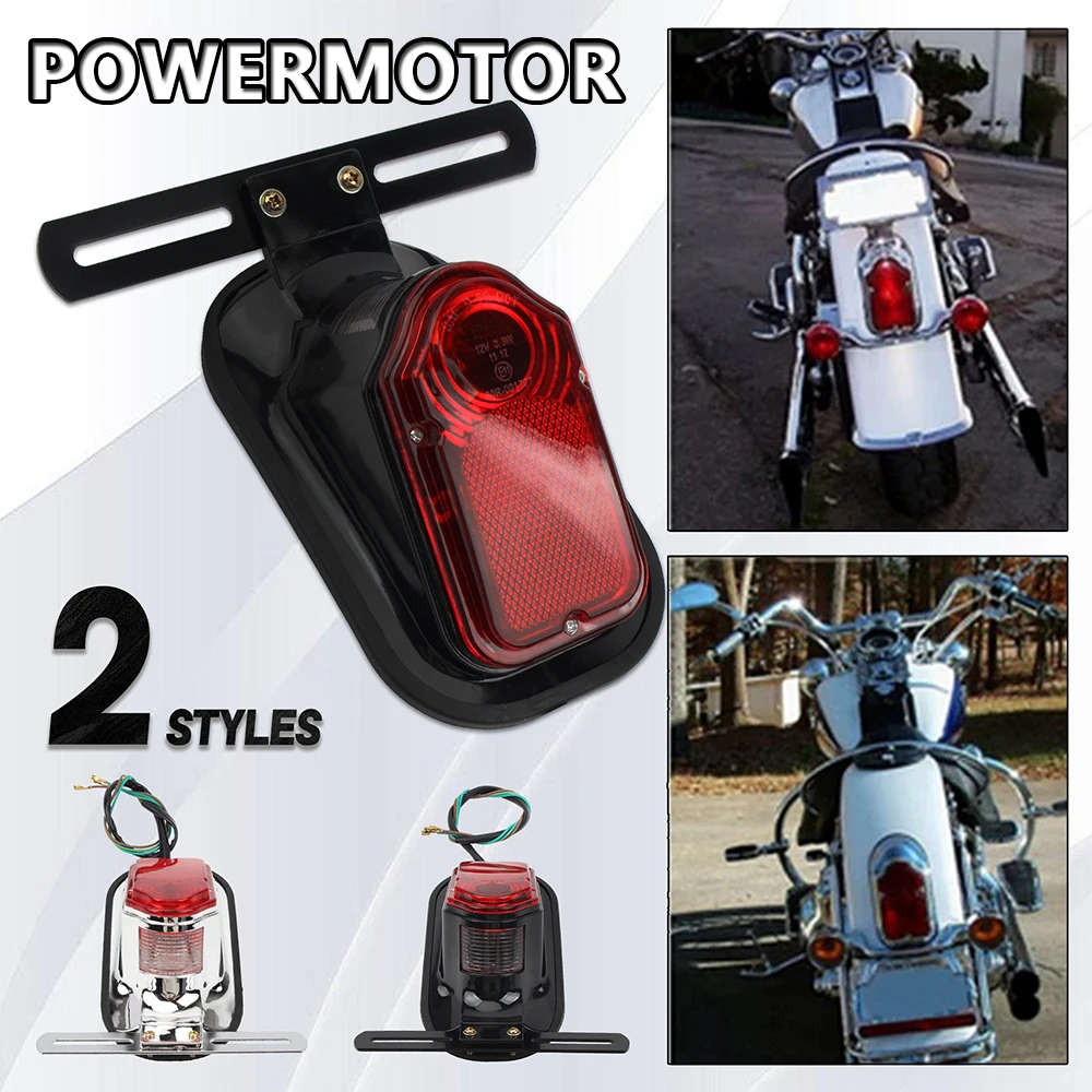 Motorcycle Rear Tail Light License Plate Brake for Harley Honda Bobber Chopper Yamaha Taillights Custom Touring Accessories