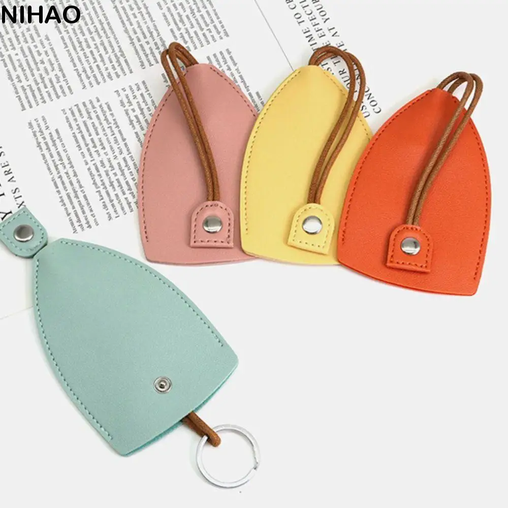 PU 가죽 풀 아웃 키 체인 주머니 솔리드 컬러 키 가방 PU 키 지갑 방수 키 주최자 가정부 키 홀더 여성