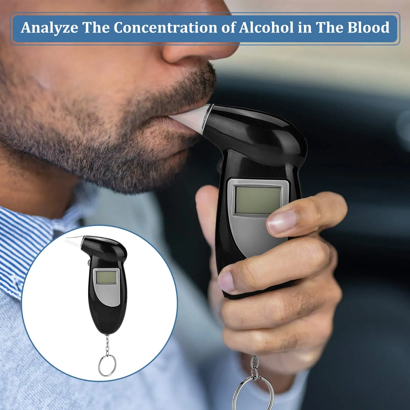 المحمولة جهاز اختبار شرب الكحوليات في التنفس يده الكحول Alcotest أدوات اختبار الكحول الخلفية مجموعة رقمية اكسسوارات السيارات العالمي