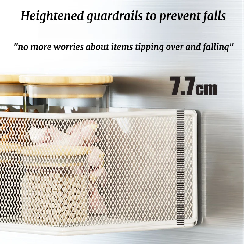 ثلاجة مطورة حديثًا مع رف تخزين مغناطيسي، إطار معدني إبداعي متعدد الوظائف، مريح #4