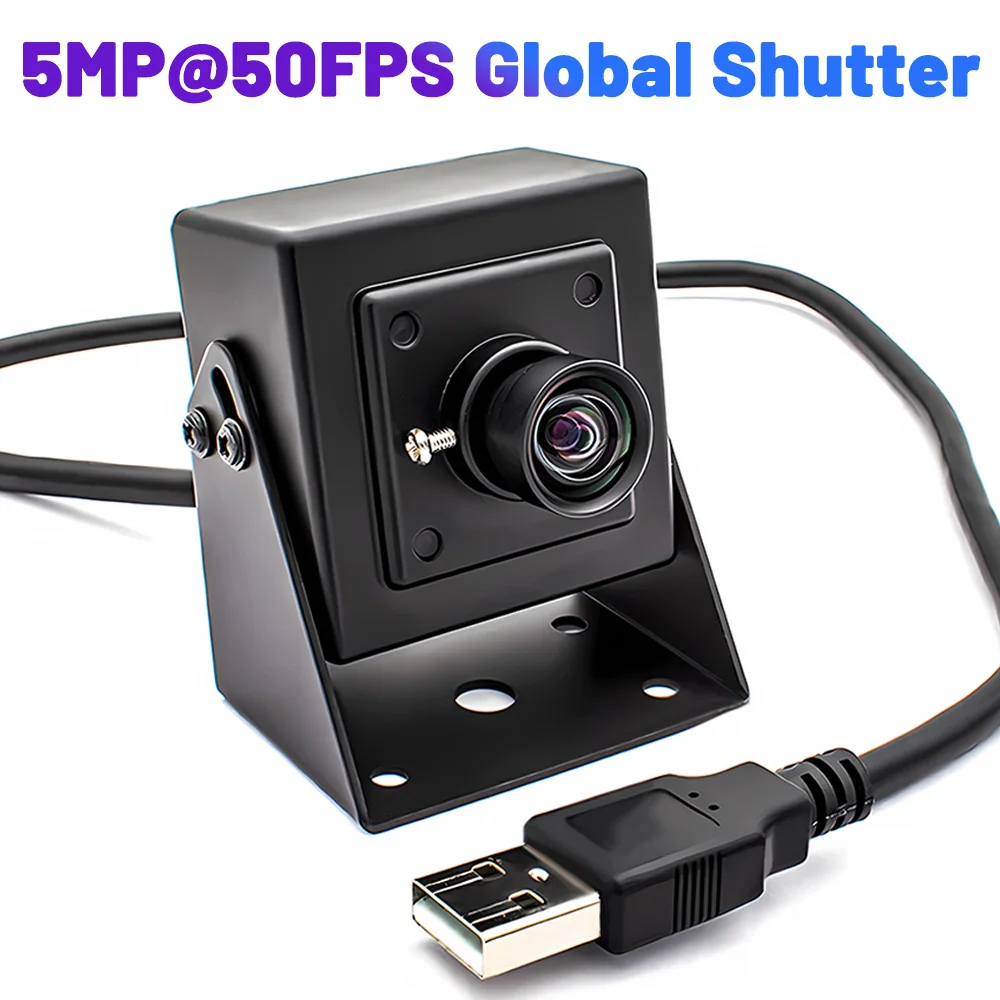

Global Shutter High Speed USB Camera 2592*1944@50FPS Motion Camera With No Distortion Lens Metal Box Plug Play OTG Live Teaching
