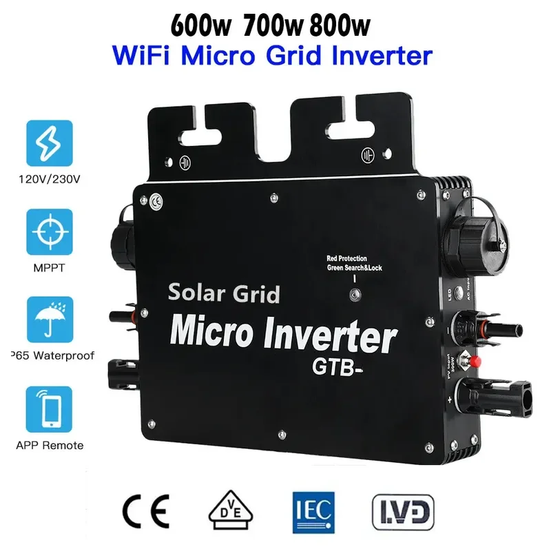 Micro Inverter For Balcony Photovoltaic System DC To AC Converter With WiFi App Monitoring Solar Power Energy