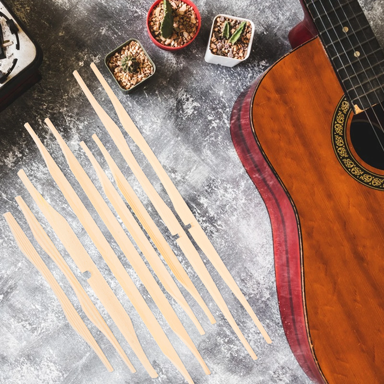 

17 Pcs Brace Spruce Brace Wood Kit Wood Kit Acoustic Guitar Parts Beige Smooth Luthier DIY Accessories Craftsmanship