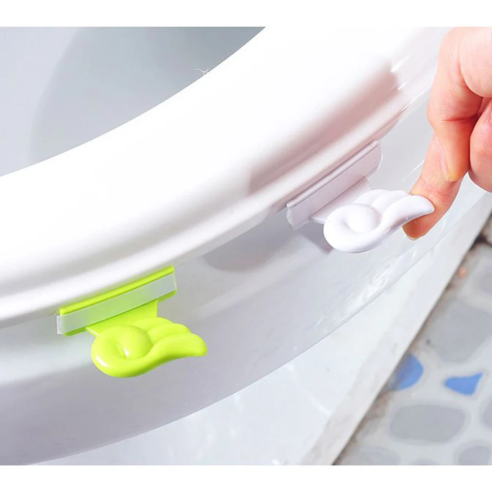 

5pcs Fashion Portable Toilet Cover Toilet Seat Cover Lifter Seat Lid Avoid Touching Wings Shape(White Color)