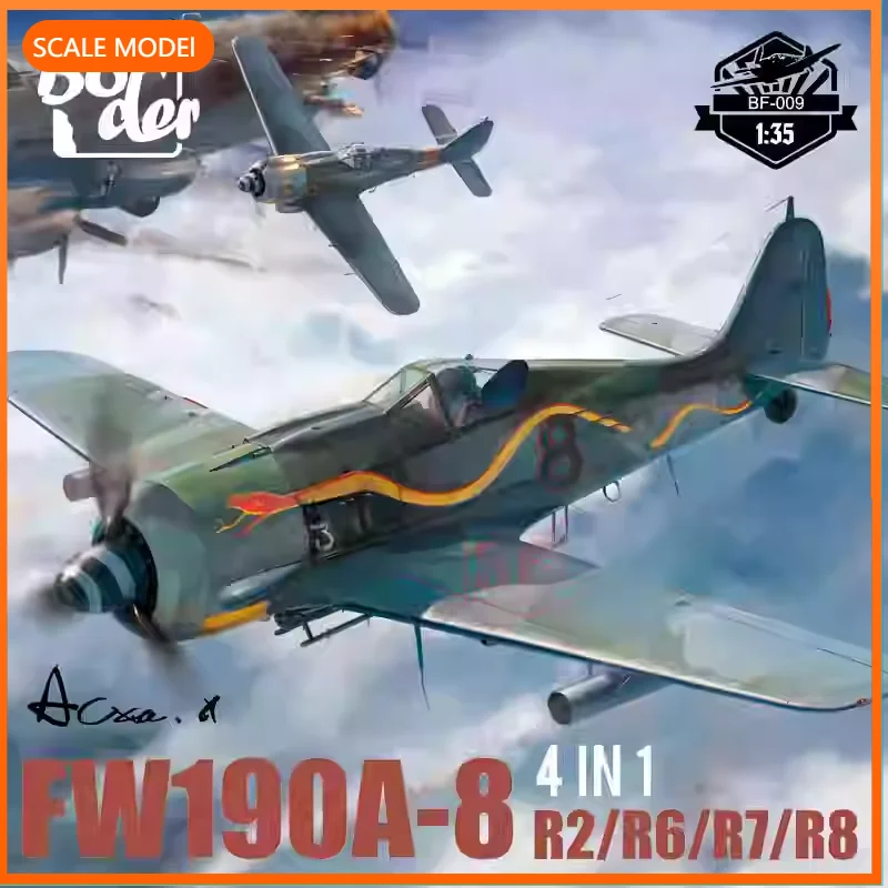 

BORDER Plastic Scale Model Kit 1/35 BF-009 Focke-Wulf FW-190A-8 4 in 1 (R2; R6; R7; R8), for birthday toys, collectible gifts