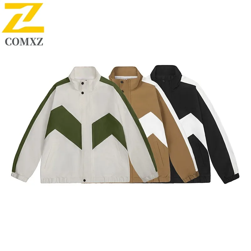 سترة COMXZ للرجال بياقة واقفة مقاومة للرياح ومقاومة للماء ملابس خروج كلاسيكية خفيفة الوزن معطف خارجي ربيعي كاجوال موضة قابلة للتنفس #4