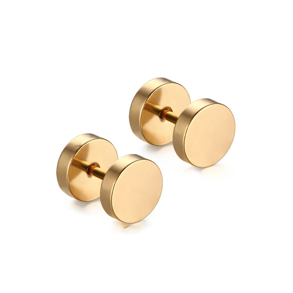 

Stainless Steel Dumbbell Earrings Anti Allergic Mens Clip On Piercing Fashion Men Jewelry Shiny Comfortable Gift