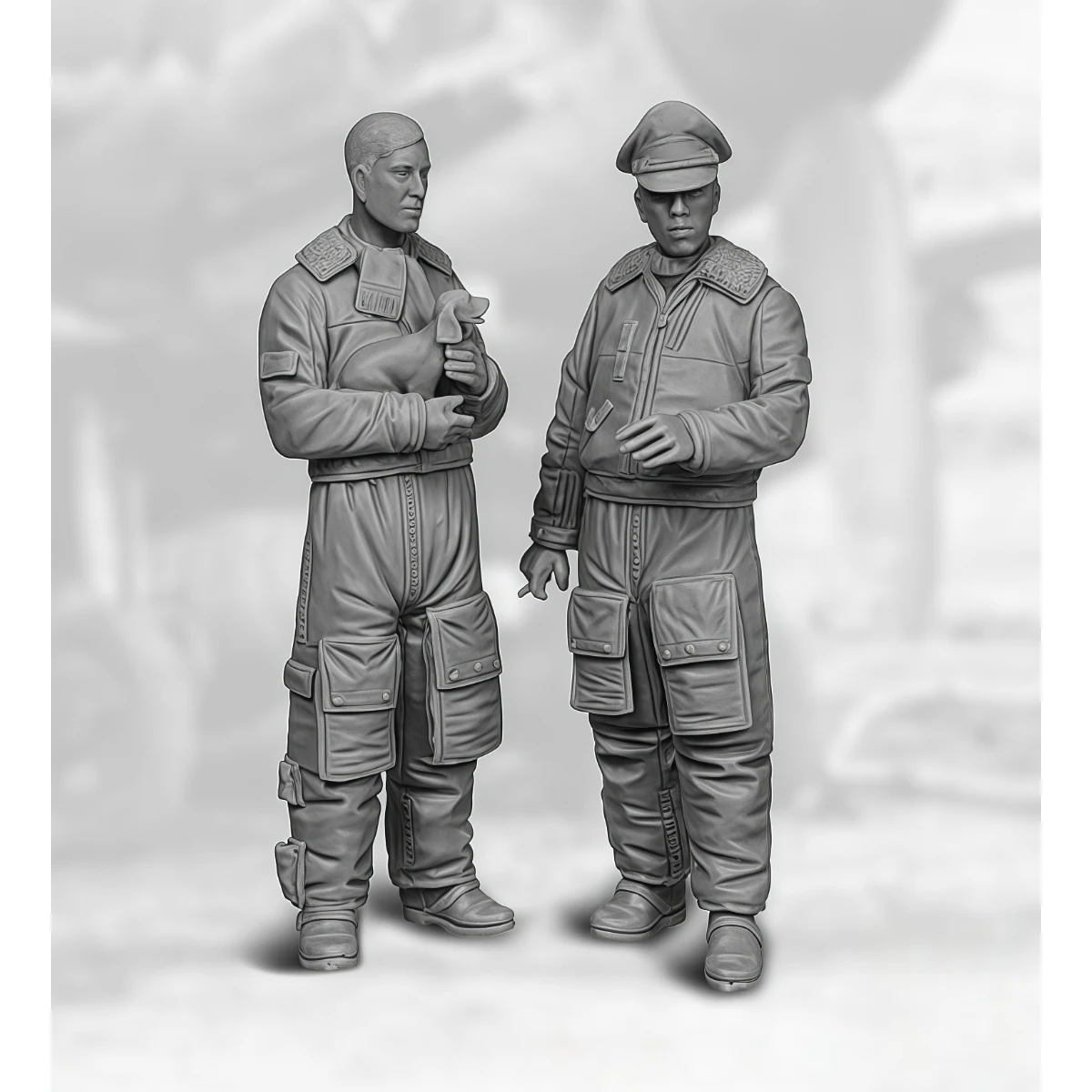 

Набор неокрашенных моделей из смолы в масштабе 1/32, военная тематика, в разобранном и неокрашенном виде, GK.