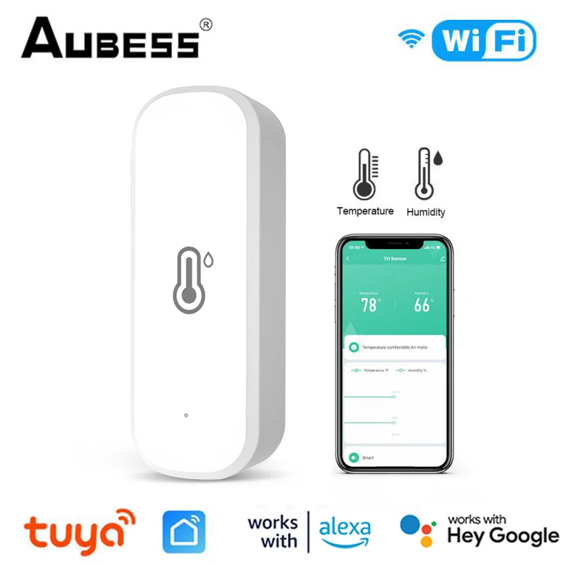 Tuya Smart WIFI/Zigbee Temperature And Humidity Sensor Indoor Hygrometer Thermometer Smart LifeControl Support Alexa Google Home