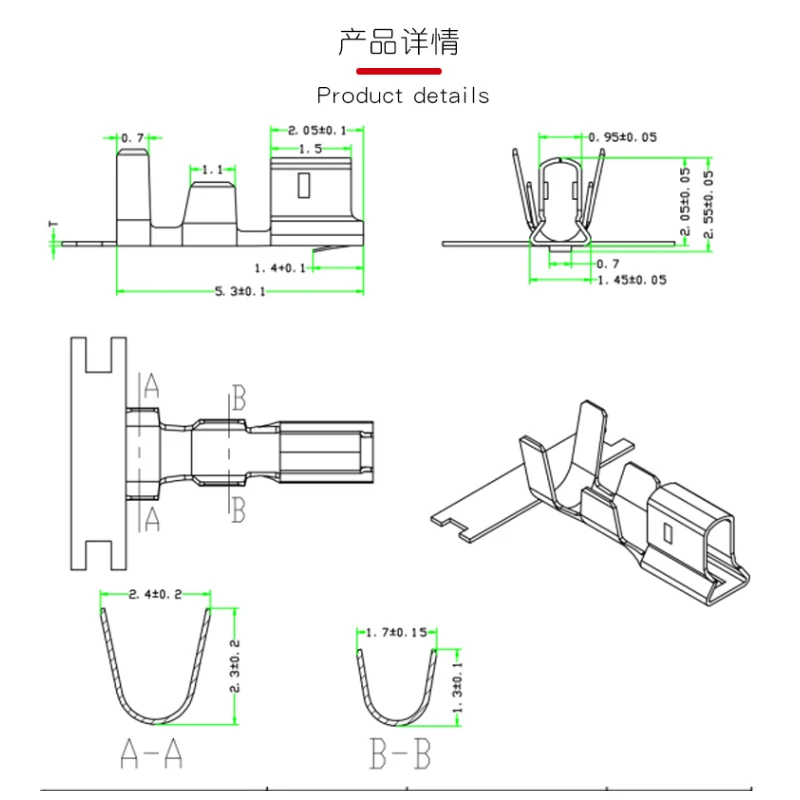 100pcs/lot JST PH 2.0mm terminal Wire Cable for Housing ph2.0 2mm Female Sockets Connector for ph2.0 multiple pins reed