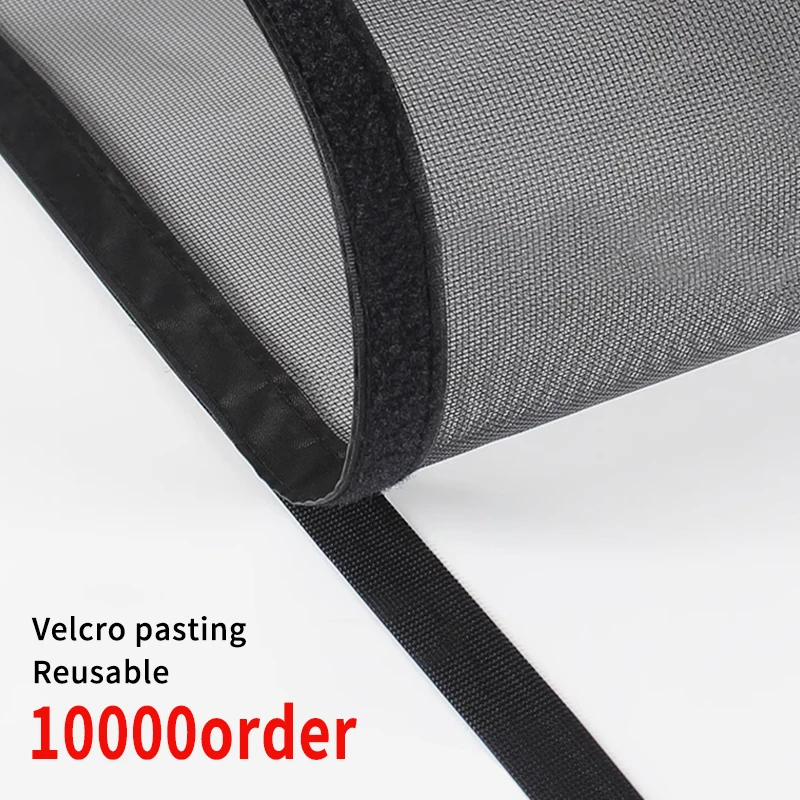 Black，Multiple sizes,Self-adhesive zipper reusable mosquito nets for windows,anti-mosquito window screens,tulle，Customized size