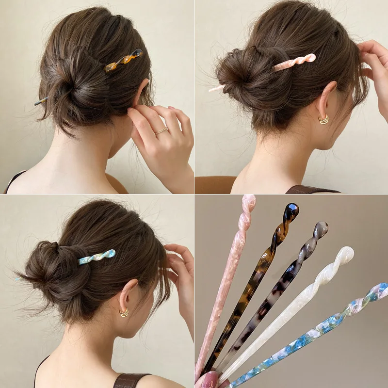 

Chinese Retro Style Hair Sticks for Women Girls Fashion Acetate Chopstick Shaped Hair Clips Pins Jewelry Hair Accessories