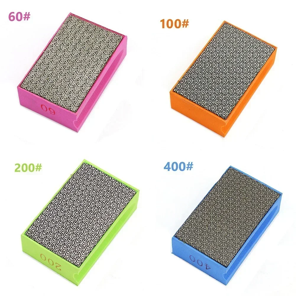 90*55mm Diamond Polishing Hand Pad Block For Stone Polishing Tile Trimming Glass Burr Trimming Buffing Sponge Polishing Pads