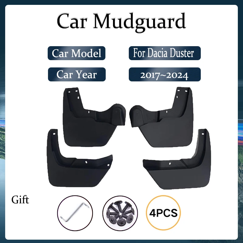 Car Mudguards For Dacia Renault Duster HM 2017~2024 Anti-splash Wheel Fender Splash Guard Mudflap Exterior Part Auto Accessories