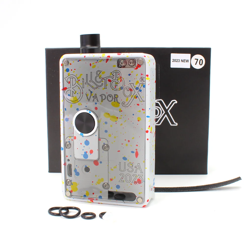 

SXK BB BOX Billet Box White Vape DNA60w/SEVO70w Chip USB Port Rev.4 Device Black Transparent Panel Colored Oil Dots Newest 2023