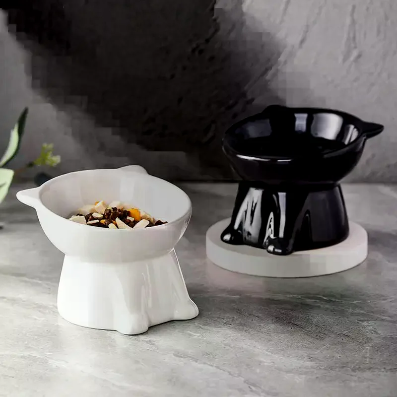 Feed Pets Comfortably! Anti-tipping Slanted Pet Bowl, Tall-legged Neck-protecting Large Capacity Food & Water Dish