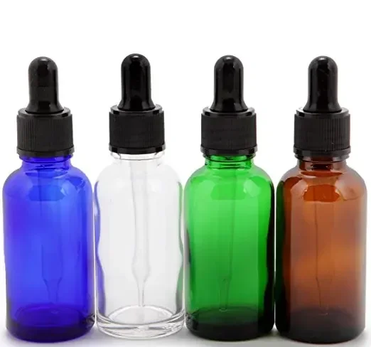 5pcs 5/10/15/20/30ml/50ml Amber Empty Glass Dropper Bottle Essential Oil Aromatherapy Liquid Reagent Refillable Containers