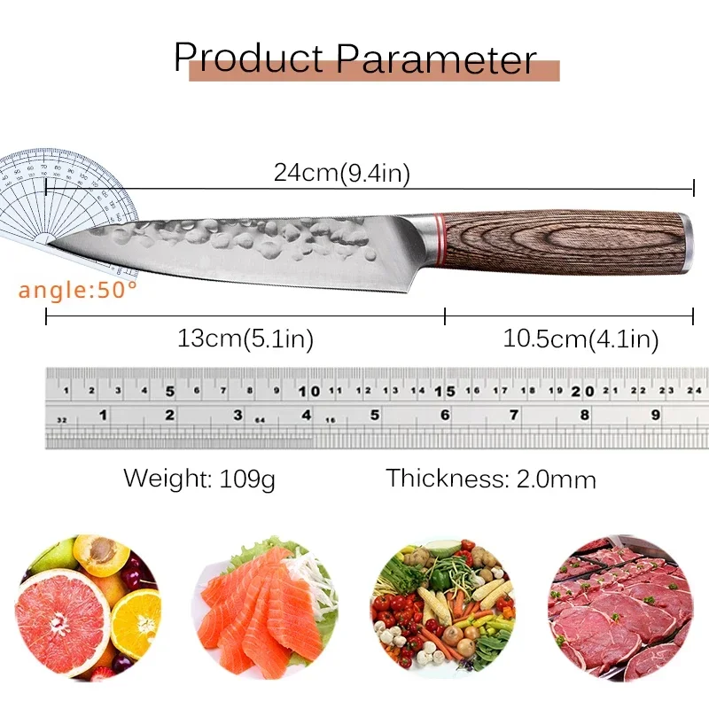 5 Zoll handgemachte geschmiedete Messer Küche Knochen Fleisch beil Edelstahl Koch koch Utility Messer Küchengerät Holzgriff