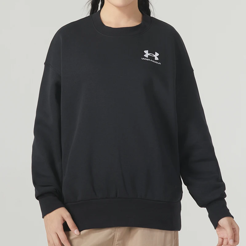 

Женская толстовка Under Armour с флисовой подкладкой, теплая спортивная одежда, свободная и удобная толстовка с круглым вырезом для тренировок, повседневный пуловер 1379475-001