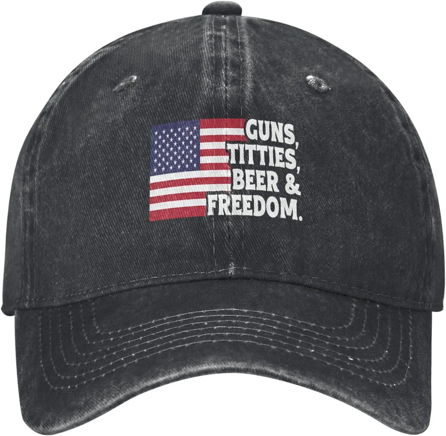 

Бейсболка «Оружие, Девушки, Пиво, Свобода, Флаг» — регулируемая джинсовая кепка в стиле «папиных» шляп, патриотическая повседневная кепка