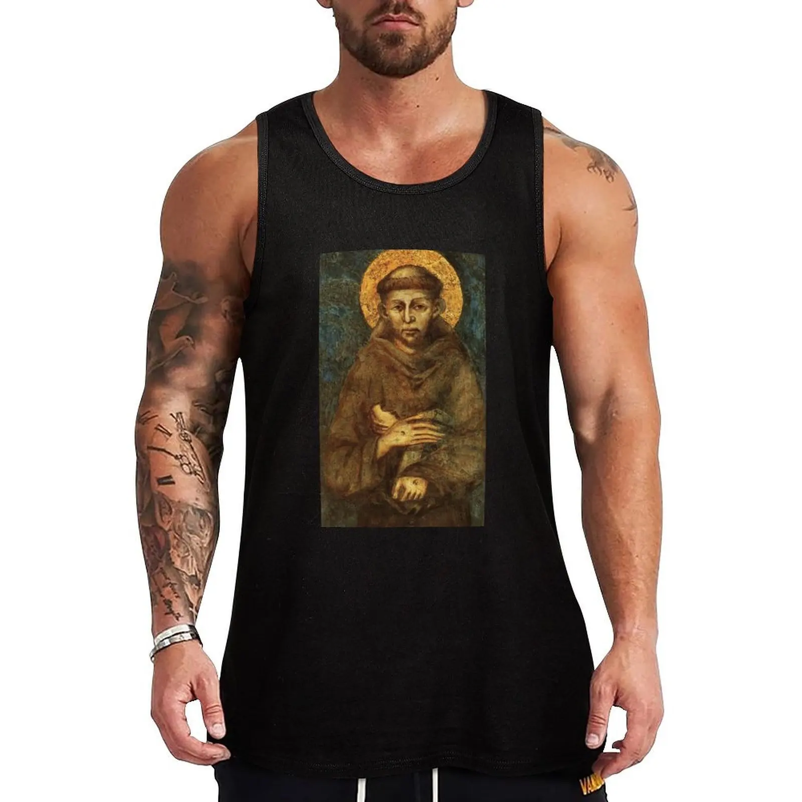 Saint Francis of Assisi Tank Top Workwear Tank Top Durable Sleeveless Casual Shirt